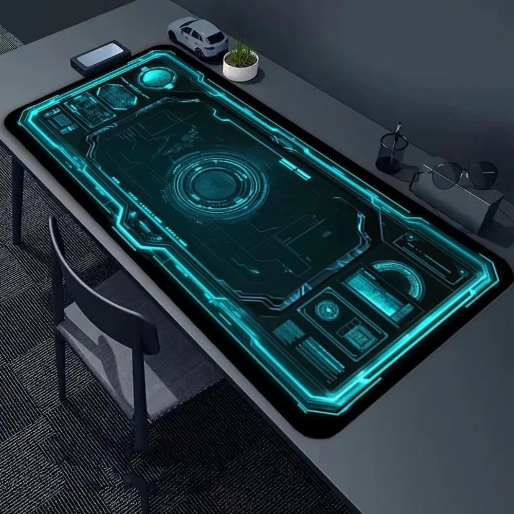 Tech Blueprint Pattern Mouse Pad - Designed in a Tech Style tapis de souris desk organizers and trays mouse pad grande