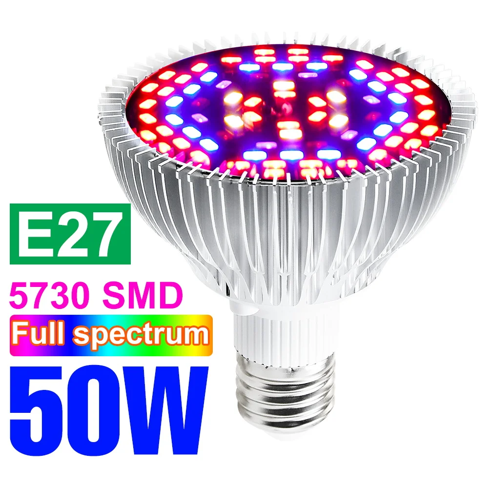 E27 Led Grow Gloeilamp Full Spectrum Phytolamp E14 Indoor Hydrocultuur Plant Uv Lamp Bloem Zaailing Groenteteelt