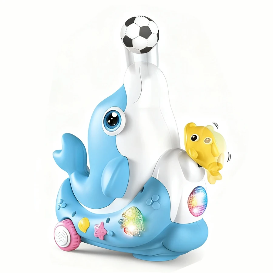 Musical Walking Dolphin Ball Toys for  Kid Musical Toy with LED Light Music Sensory Activity Toys Learning Educational Toys