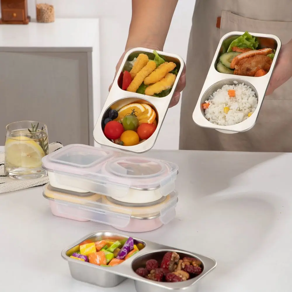Portable Stainless Steel Lunch Box Divided Food Container Microwave Safe Bento Case For KAKAM Work Picnic Outdoor Travel