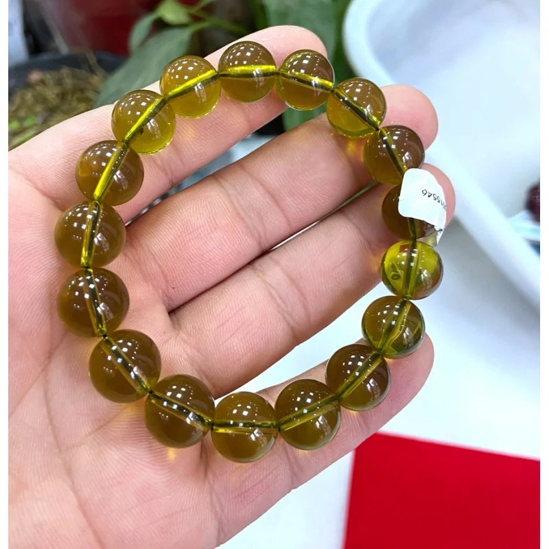 0 Certificate 10mm Natural Green Mexico Sky Blue Amber Beads Bracelet 7.5