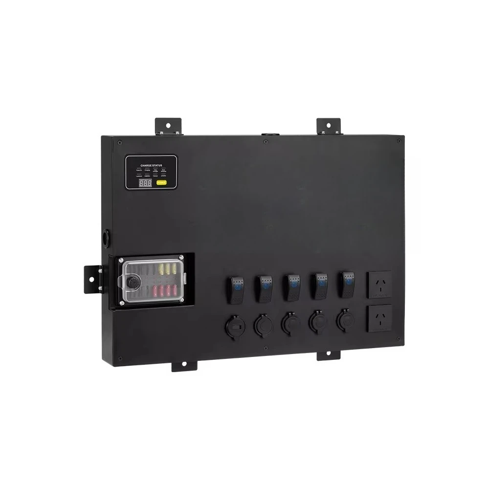 Control Hub Power Control Box Built-in 40A DC DC charger and 1500 watt inverter for 4x4 automotive appliances