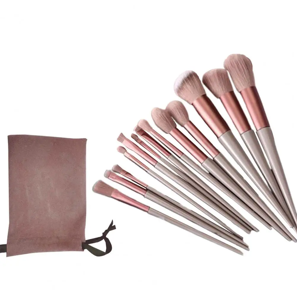 13Pcs/Set Makeup Brush Set Practical Smooth Surface Gentle Texture Makeup Brush Set Safe Beauty Brush Set Makeup Supply