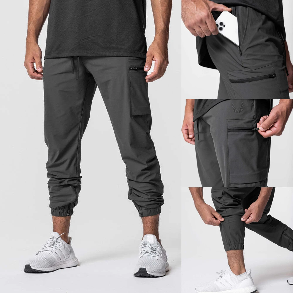 

Men's Sweatpants STANDARD ZIP JOGGER New Summer Sports Casual Pants Gym Bodybuilding Fitness Running Basketball Training Pants