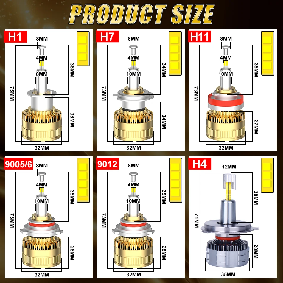 H7 LED CANBUS 360 for Projector Lenses 2700W H11 H1 H4 LED H8 Headlight Bulbs HB3 9005 HB4 9006 Hir2 9012 LED Fog Lights 6000K