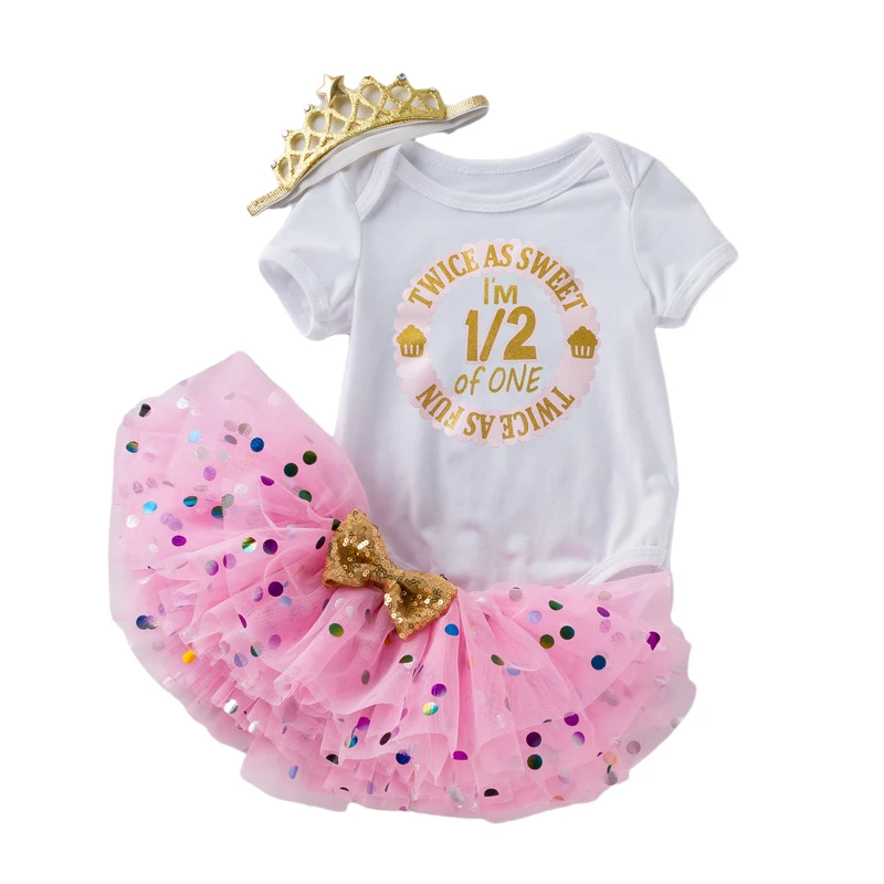 Newborn Toddler Girl Summer Short Sleeve Tutu Party Wedding Birthday Dresses 6 Months Baby Clothes