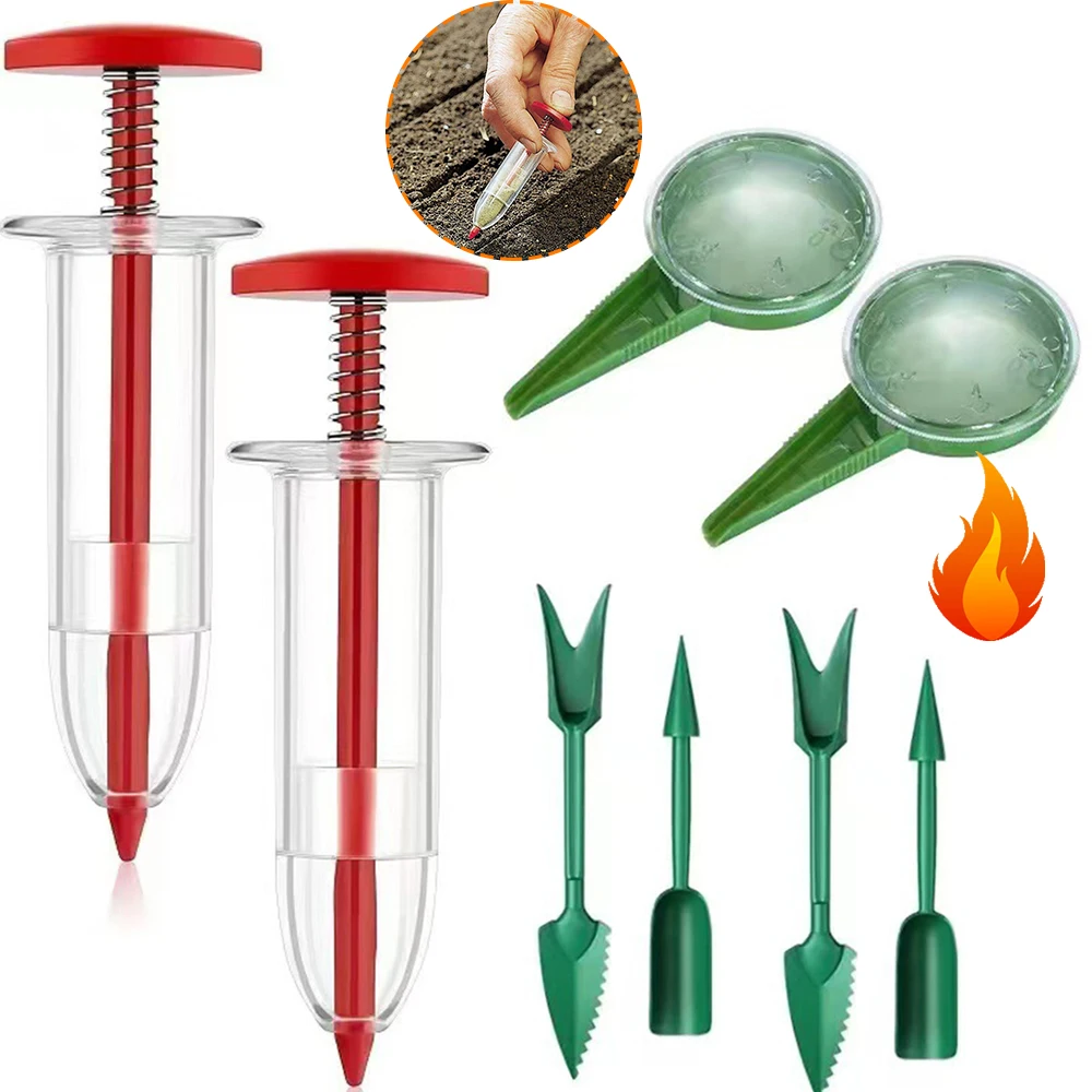 Mini Sowing Seed Dispenser Manual Sower Seed Spreader Handheld Seed Planter Tool Handheld Seed Fertilizing Planter Garden Tool