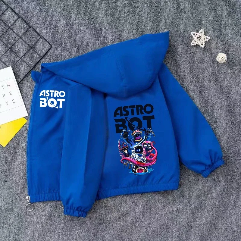 New Astro Bot Kids Zipper Coat Anime Printed Jackets Pullovers Windbreaker Outerwear Fashion Autumn Spring Children Clothes Gift