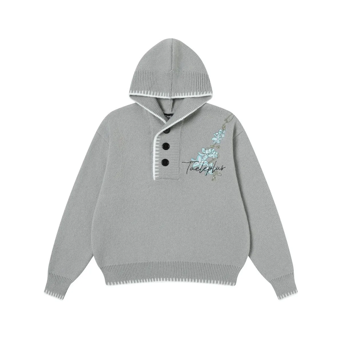 

Толстовка-свитер TAELE plus American Sle свободного кроя с вышивкой, вязаная, с открытым воротником, для мужчин и женщин