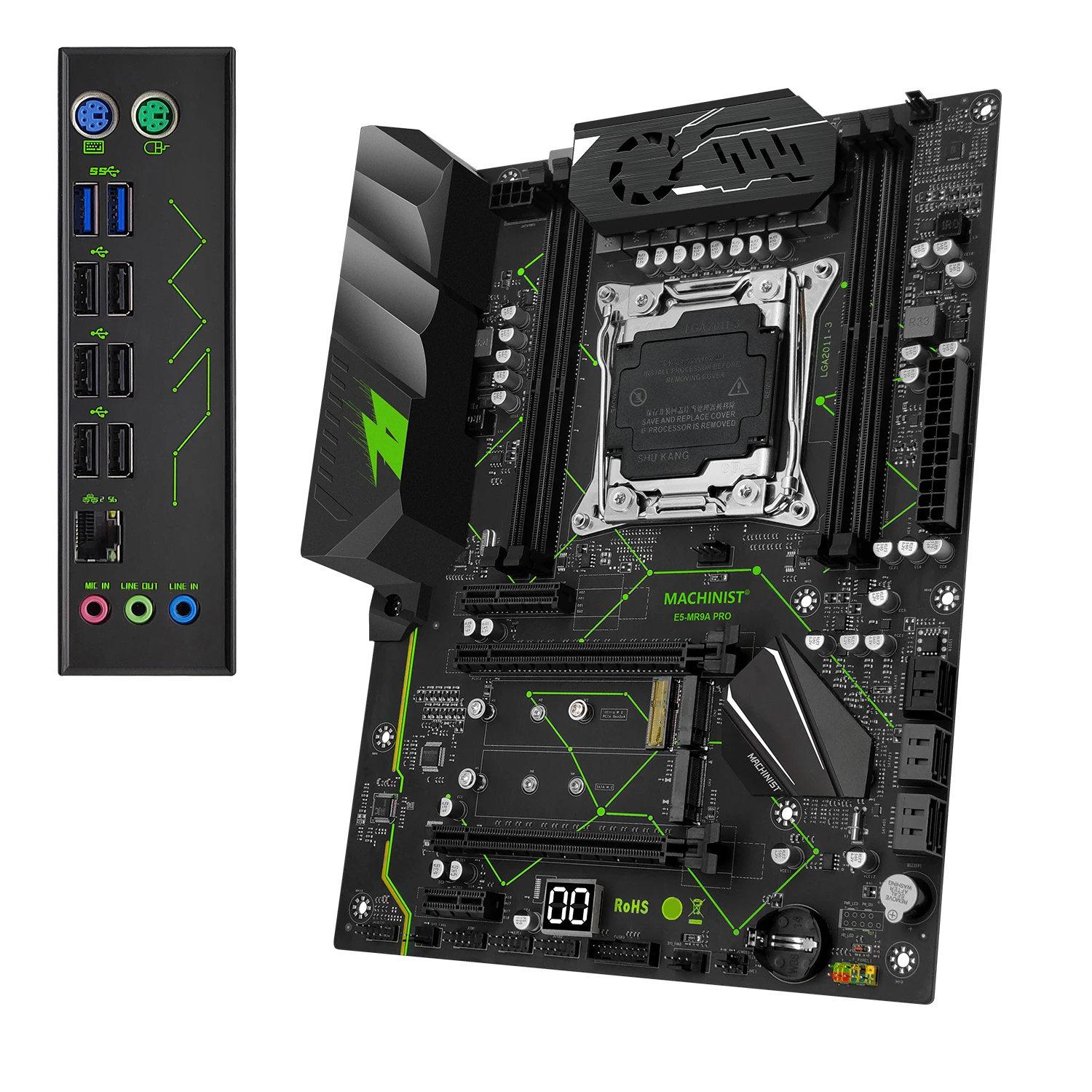 Imagem -02 - Motherboard Combo Kit Lga 20113 Xeon e5 2650 Processador v4 16gb Ddr4 Memória Ram 2666mhz Nvme M.2 Usb 3.0 Mr9a Pro Machinist-x99