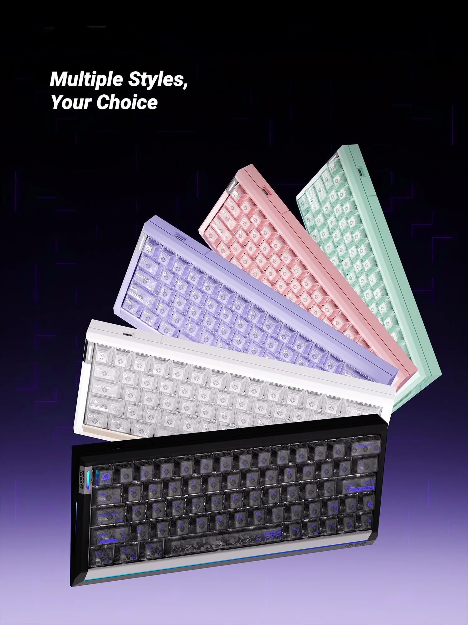 ATK RS6 Air RS63 Air Magnetic Switch Mechanical Keyboard 64 68 Keys RGB Backlit Gaming Keyboard For Desktop Gamer