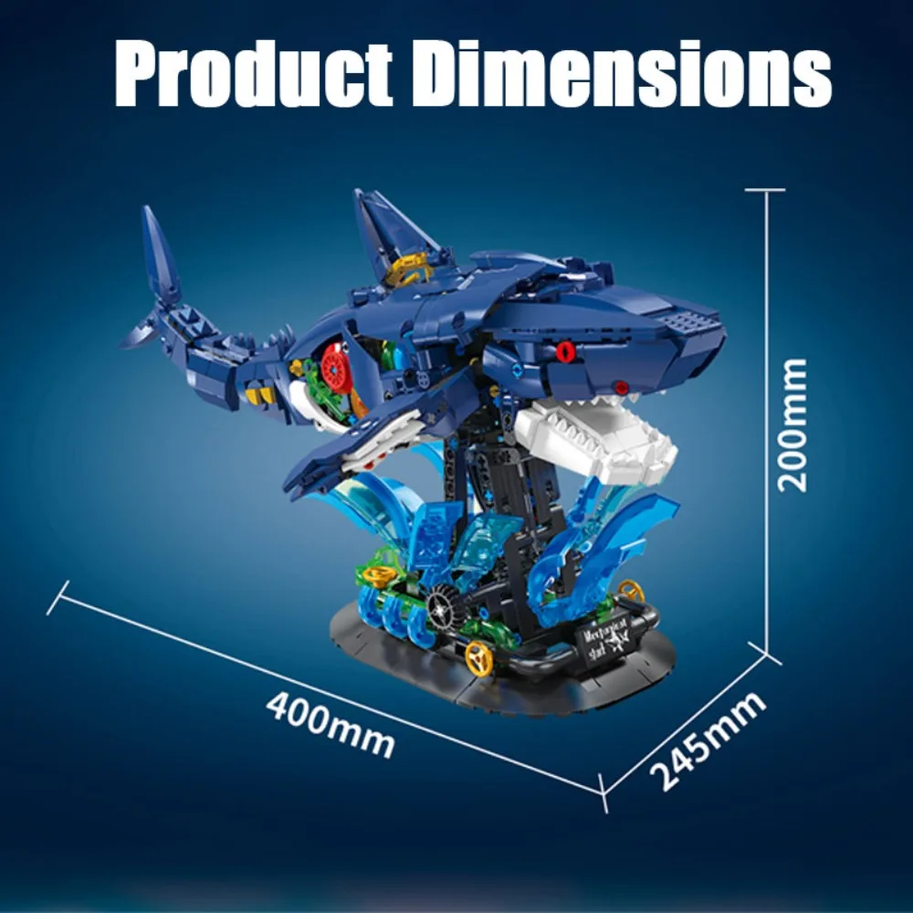 

DK7081 1096 Pcs Mechanical Shark Killer Whale Building Blocks With Power Motor MOC Sea Animal Bricks Construction Toys Gift