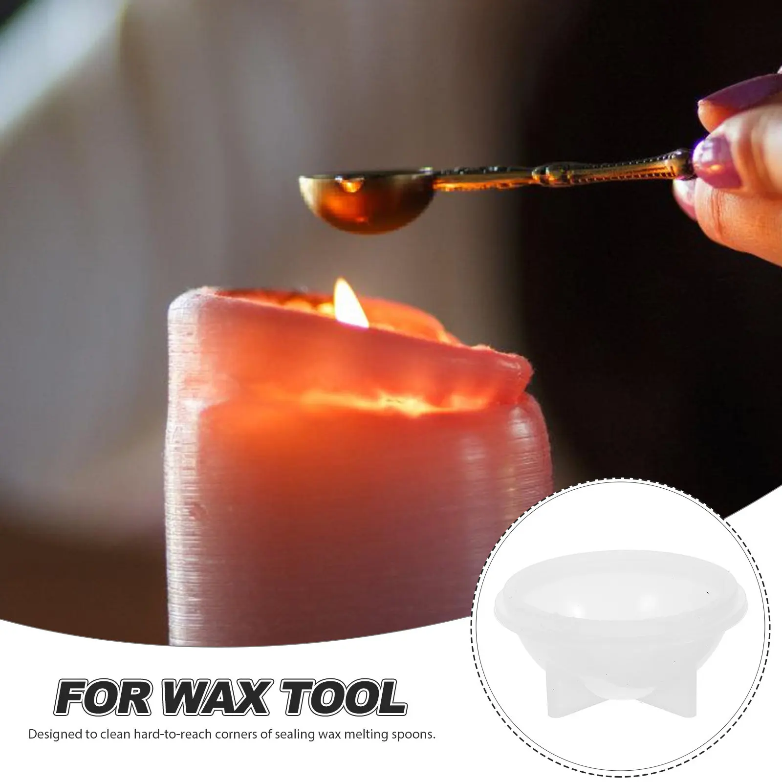 2Pcs Small Silicone Bowl Wax Cleaning Tool Portable Spatula Clean Bowl Heat Resistant Non-Deform for Sealing Wax Spoon and Stamp