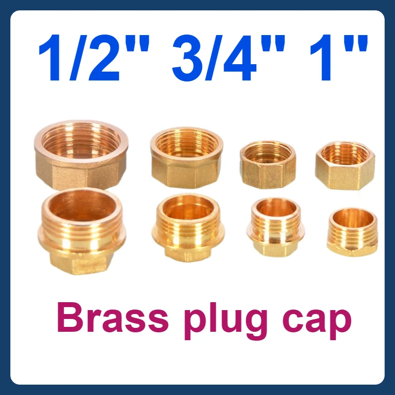 1 قطعة النحاس 1/2 "3/4" 1 "الذكور والإناث موضوع الأنابيب النحاسية عرافة رئيس نهاية غطاء التوصيل المناسب مقرنة لخطوط المياه ، HVAC والسباكة