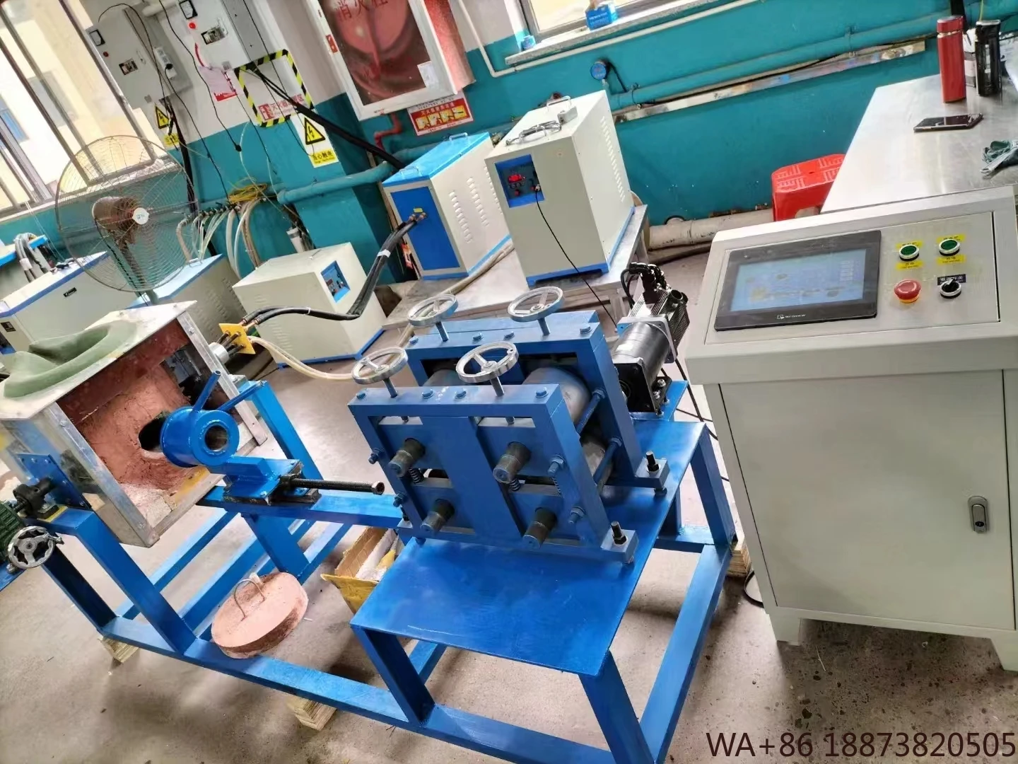 آلات الصب الصغيرة الأفقية المستمرة آلة صب القضبان النحاسية المعدنية