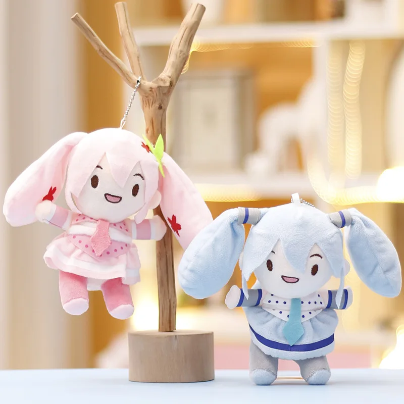 15cm 2025 New Anime for Hatsune Miku Sakura Snow Kawaii Q Version Figure Model Toys Plush Doll Pendant Girls Christmas Gifts