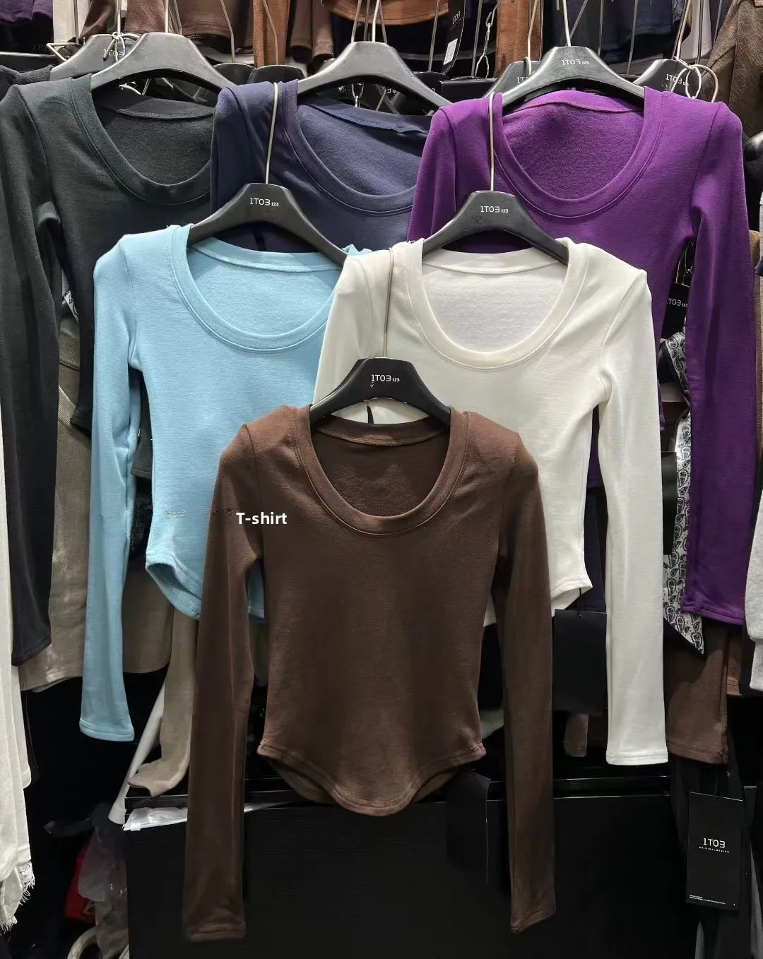 

Корейская футболка Sle Long Sve на подкладке Slim Fit ort с U-образным вырезом, повседневный удобный дышащий хлопковый топ для женщин