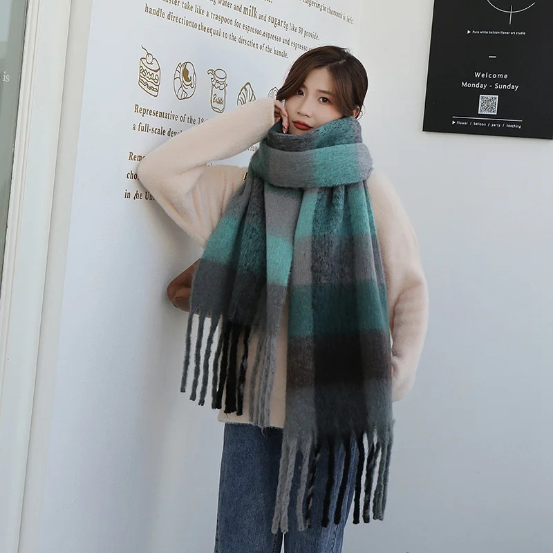 2024 New Winter Cashmere Scarf Women Design Warm Pashmina Blanket long tassel Scarves Female Shawl Wraps Thick Foulard Bufanda