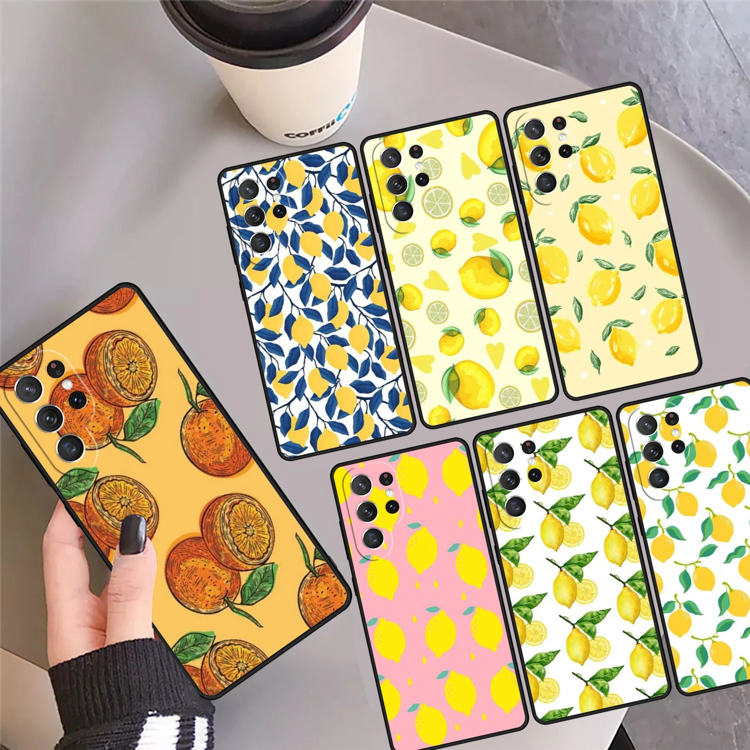 Fruit lemon Phone Case Cover Coque For Samsung Galaxy S24 Ultra 23 S22 Plus S21 FE S20 S8 S9 S10 Note 10 Pro Note 20 Ultra