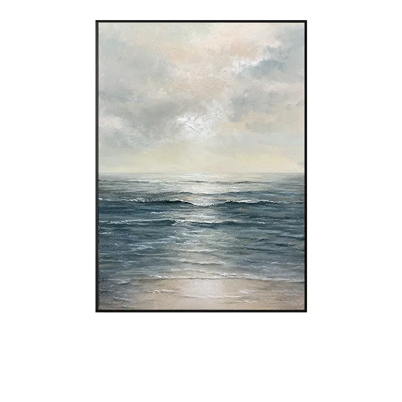 

Pure hand-painted oil , modern sunrise decorative , fantasy vertical hanging painting, villa duplex floor mural, large size hand