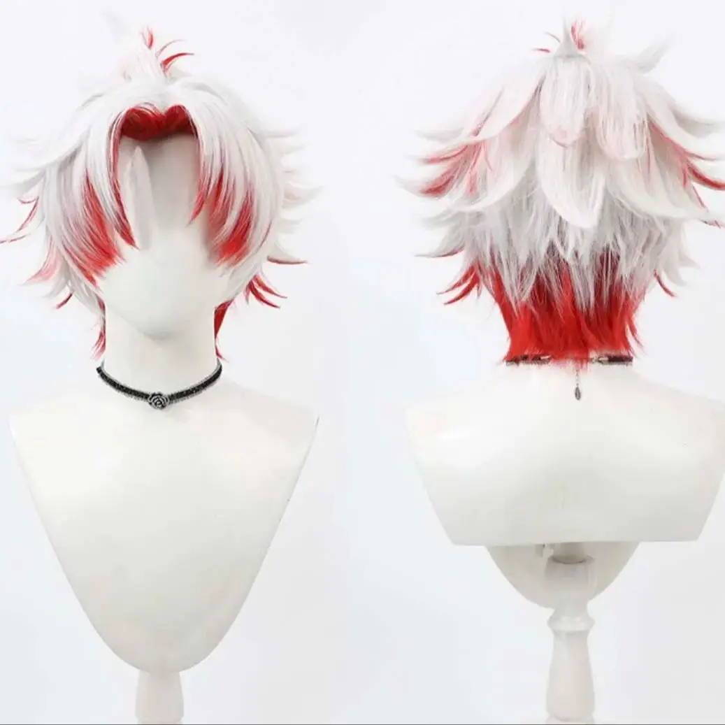 Peruka męska na Halloween, rekwizyty do gry, Cosplay Wuthering Waves, Brant, krótka niebieska peruka