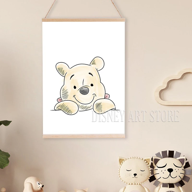 Winnie the Pooh Print Minimalism Cute Cartoon Piglet Watercolor Art Canvas Painting New Baby Gift Kids Room Decor