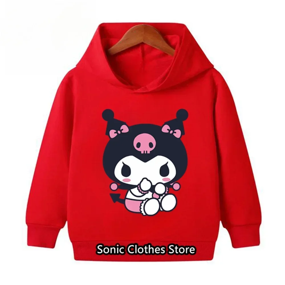 Sweatshirt Kids Kuromi Hoodie Manga Japanese Anime Children Kuromi Sweatshirt Kids Clothes Tops Boys Girls Tee Baby Hoodies