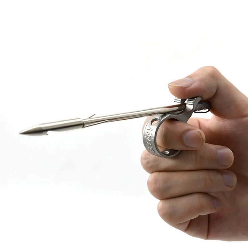 Slingshot Outdoor Bow and Arrow Tools Accessories Stainless Steel Slingshot Ring Hunting Fish Dart Releaser Protection Finger