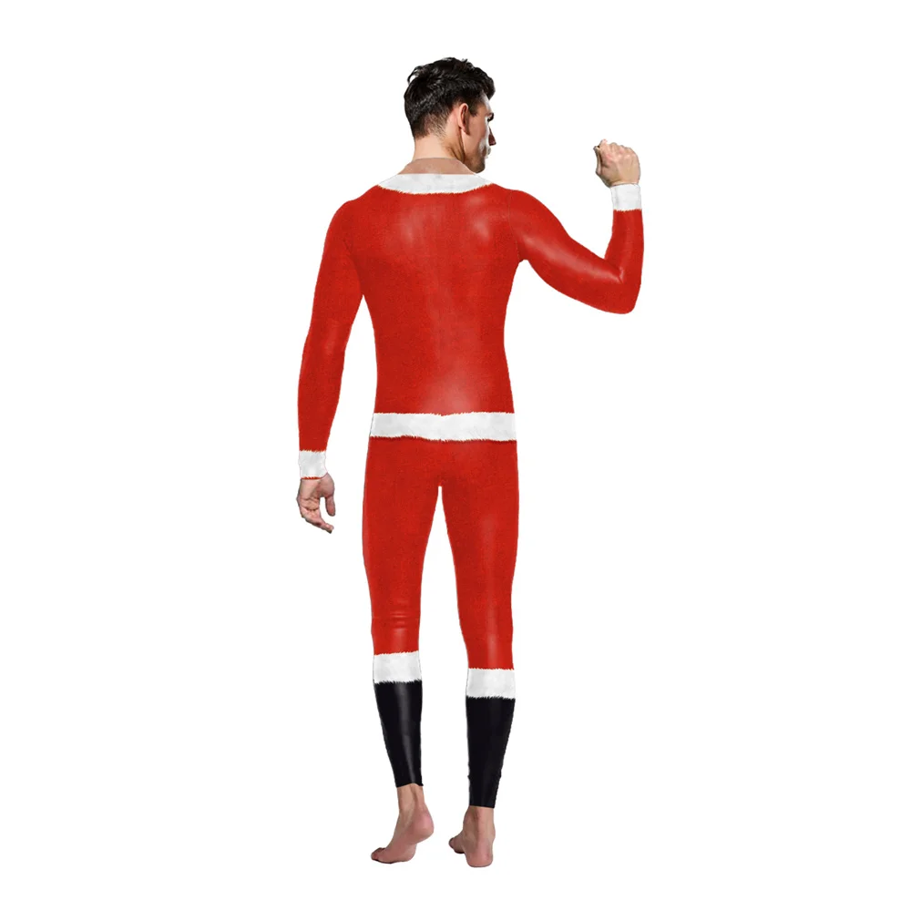 IOOTIANY Damen Herren Weihnachtsmann-Druck Cosplay-Kostüm Sexy Jumpsuit Bodysuit Erwachsenen-Karnevalsparty-Aufführungskleidung 2026 – Detail 4