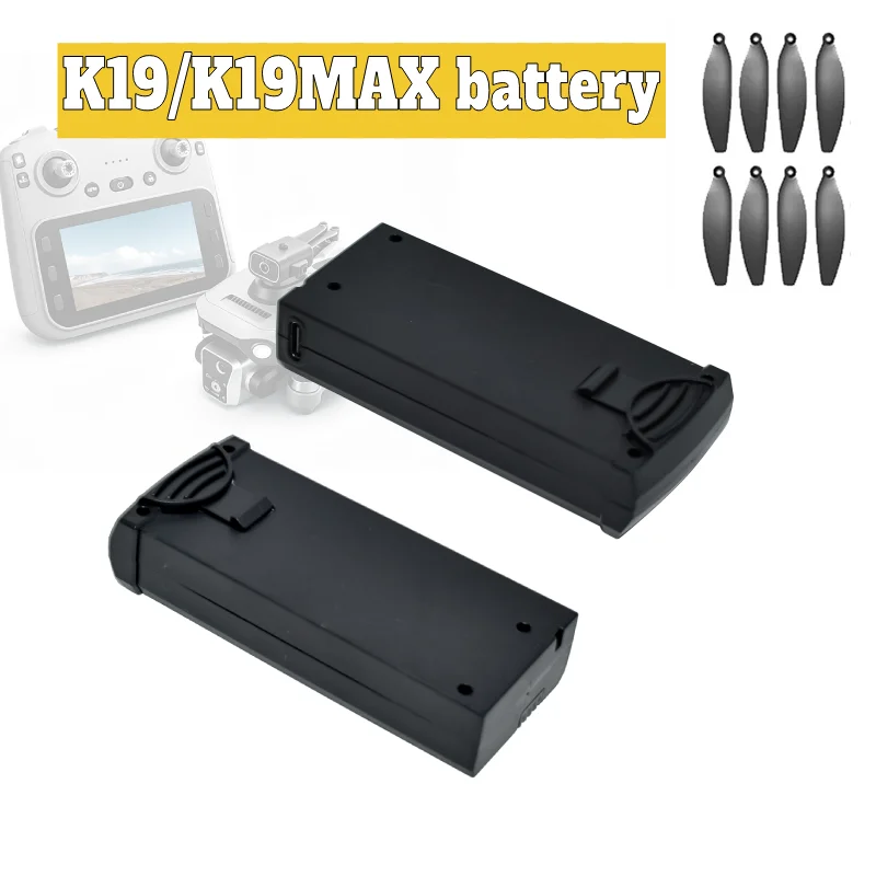 Image of K19 MAX Drohnen-Originalakku 3,7V 2200mAh Lipo Wiederaufladbarer Akku und Propeller für K19 M22 M33 M66 MAX Großkapazitätsakku