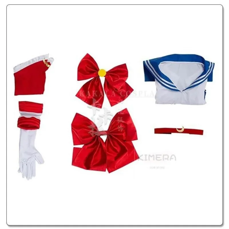 Anime Sailor Costume Wig Moon Tsukino Usagi Meiou Setsuna Chibiusa Dress Halloween Suit Wig Party Clothing Adults Kids Cospla*.1