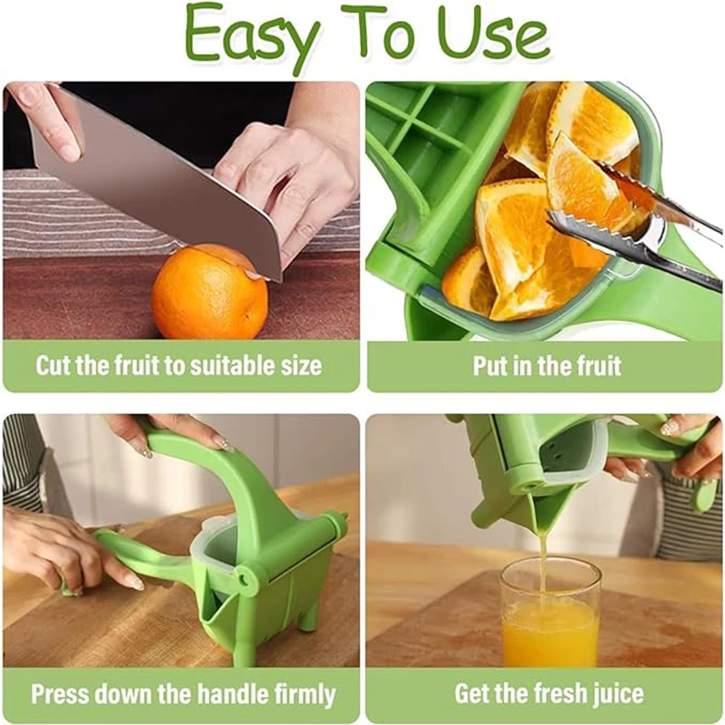 Fruit Juice Squeezer Manual Stainless Steel Juicer Detachable for Pressing Lemons Oranges Home Restaurants and Bars Kitchen Tool