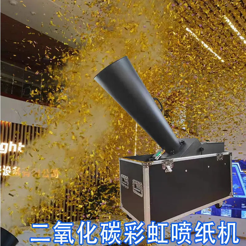 Confetti Cannon CO2 Confetti Blaster Machine Remote Rainbow Paper Shooter for Stage Event Celebration Jet 5 Meter