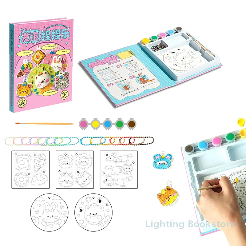 

Foam Texture Painting Kit Scratch Painting DIY Kids Fun Bookmark Handmade Doodle Scratch Paper Ideal Birthday Gift For Kids