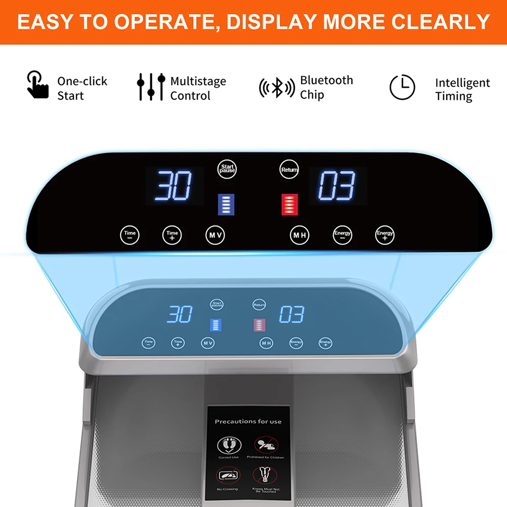 Dispositivo de terapia de frecuencia de terahercios, Bluetooth, PEMF, masaje de pies y terapia de calefacción para aliviar el dolor, rehabilitación de cuidado de la salud