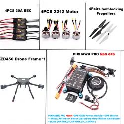 PIXHAWK PRO Flight Control M9N Carbon Fiber 450 Frame Kit I2C PPM OLED RGB LED Ardupilot Quadcopter BLHELI 30A 2212 Motor ESC