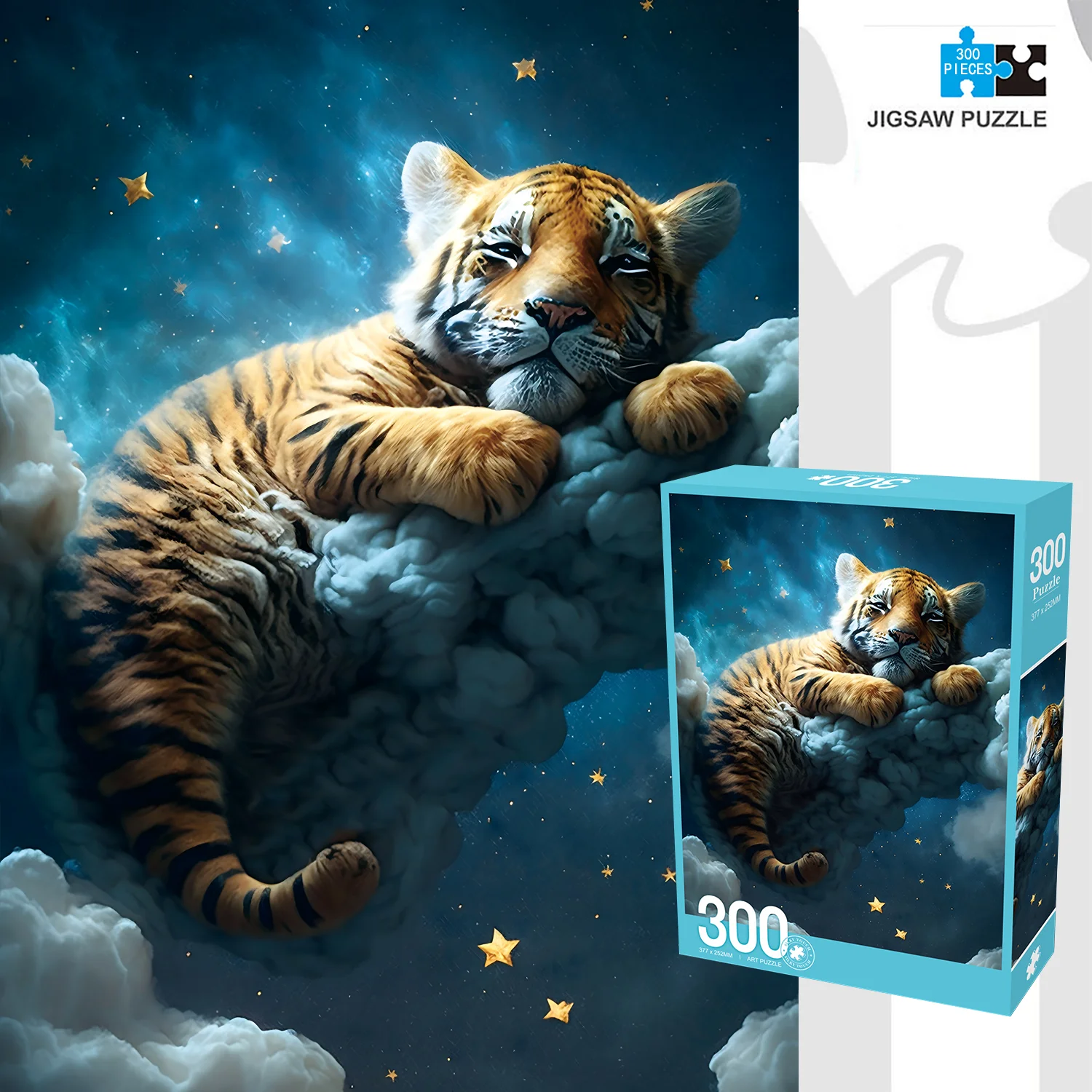 

Jigsaw Puzzles for Adults/Kids 300 Pieces Adorable Baby Tiger Puzzles Families Games Toy for Home Art Decor Puzzles 15" x 10"