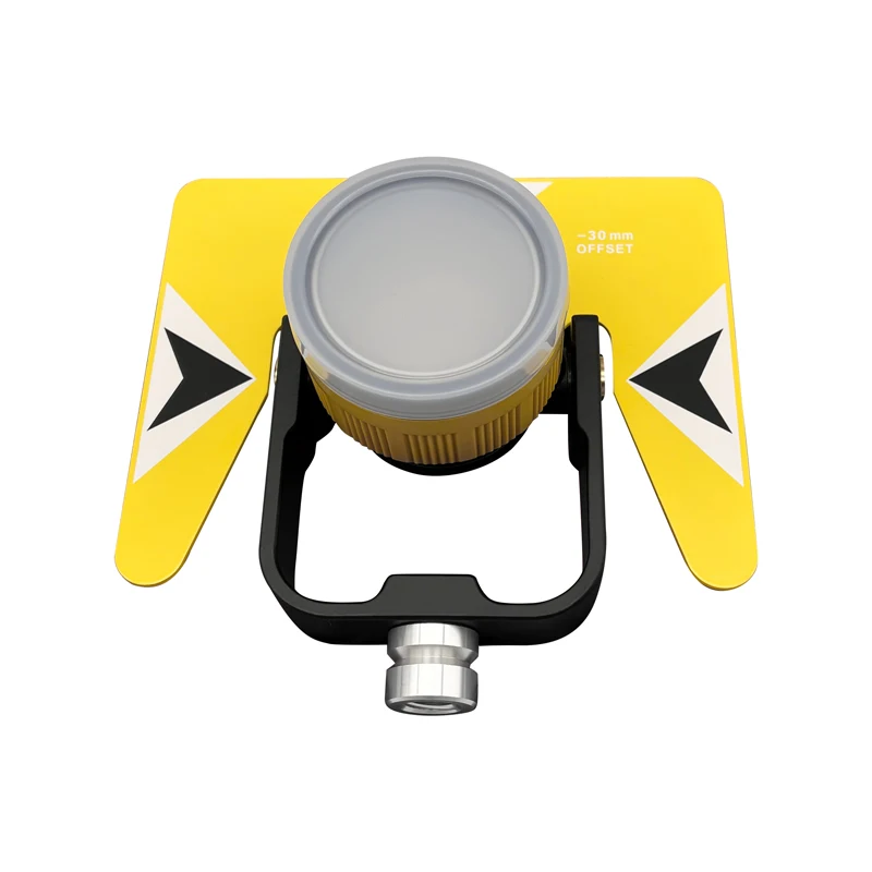 Brand new Yellow single prism for total station surveying constant -30/0mm with soft bag AK18