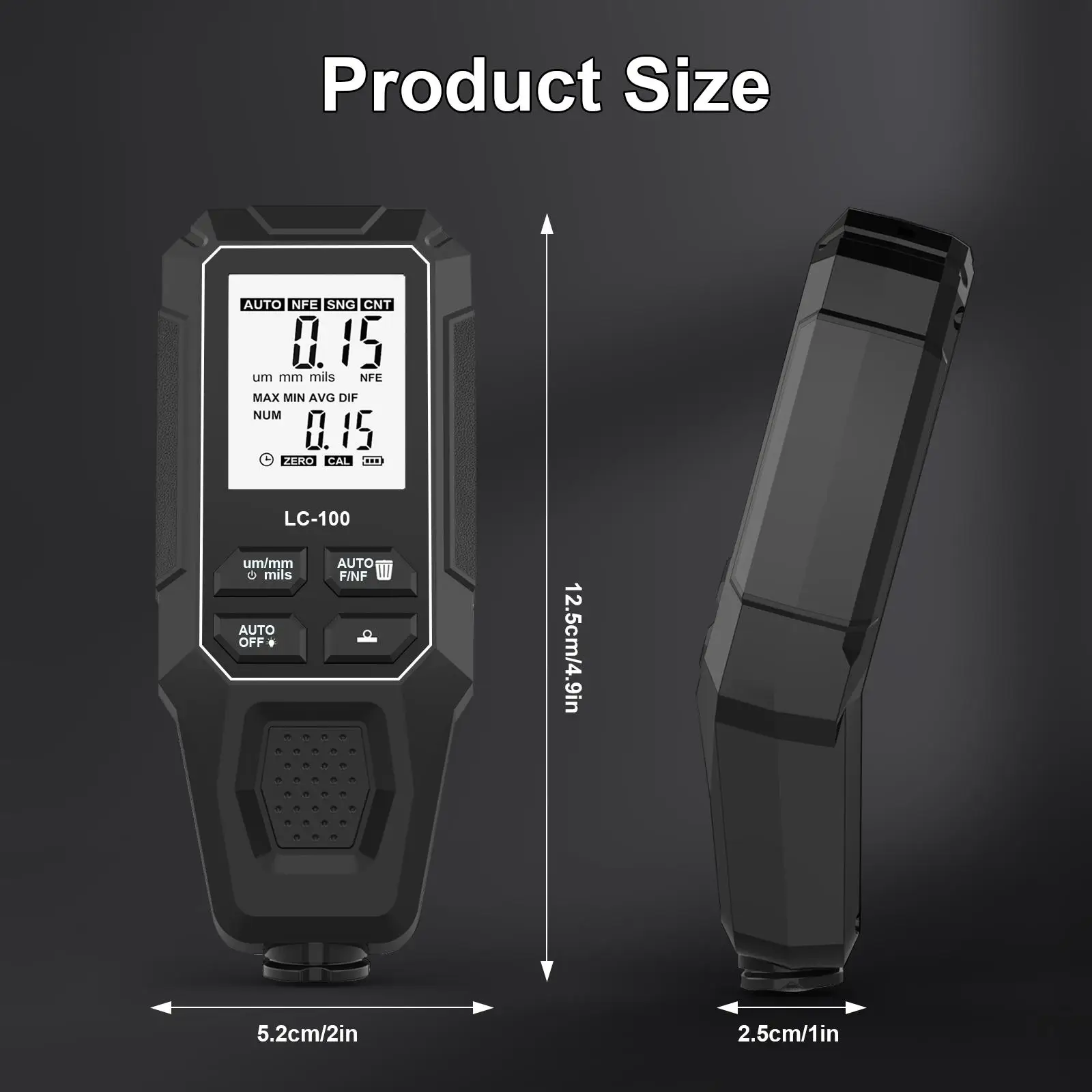 Ultrasonic Thickness Gauge Digital Display Iron Aluminum Coating Depth Meter Portable Paint Tester for Manufacturing