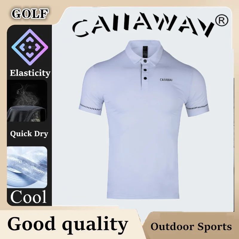 CAprospects-Polo de golf à manches courtes pour hommes, haut de golf authentique, t-shirt respirant, séchage rapide, AWAV, nouveau style