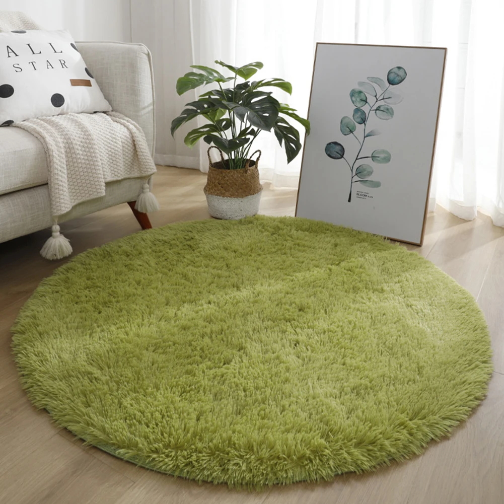 Anti-Slip F===fy R==Large Shag= =Rug Super ==ft Mat Living R==om Bedroom C===et Aesthetic Bedroom Round Carpet Decoration