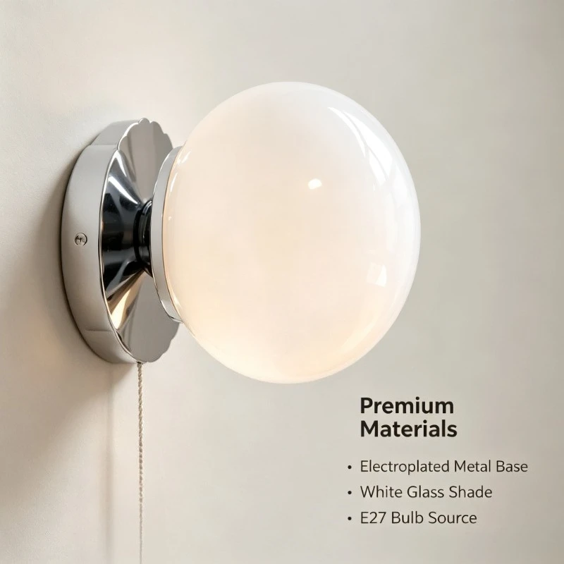 Minimalist Medieval Bauhaus Glass Ball Wall Lamps Bedroom Bedside Light Fixture Warm Romantic Magic Bean Indoor Lighting 2026