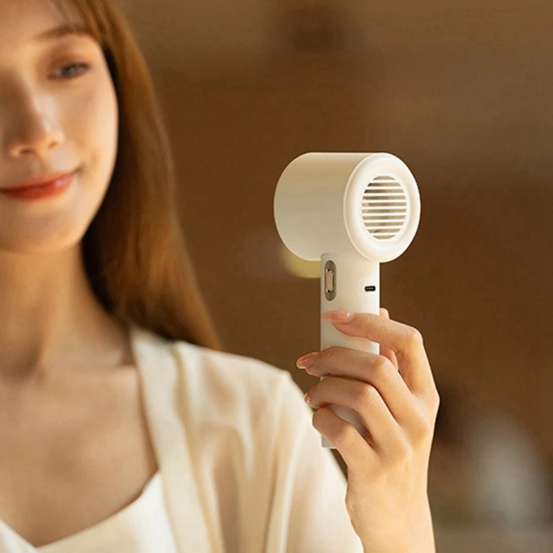 AB15-High Speed Handheld Fan Portable Small Electric Fan USB Charging High Wind Power Digital Display Desktop Fan