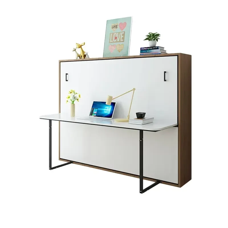 Space Saving Horizontal Murphy Bed Frame Hardware Kit Folding Heavy Pull Out Hidden Desk Bed Combo Mechanism for Home