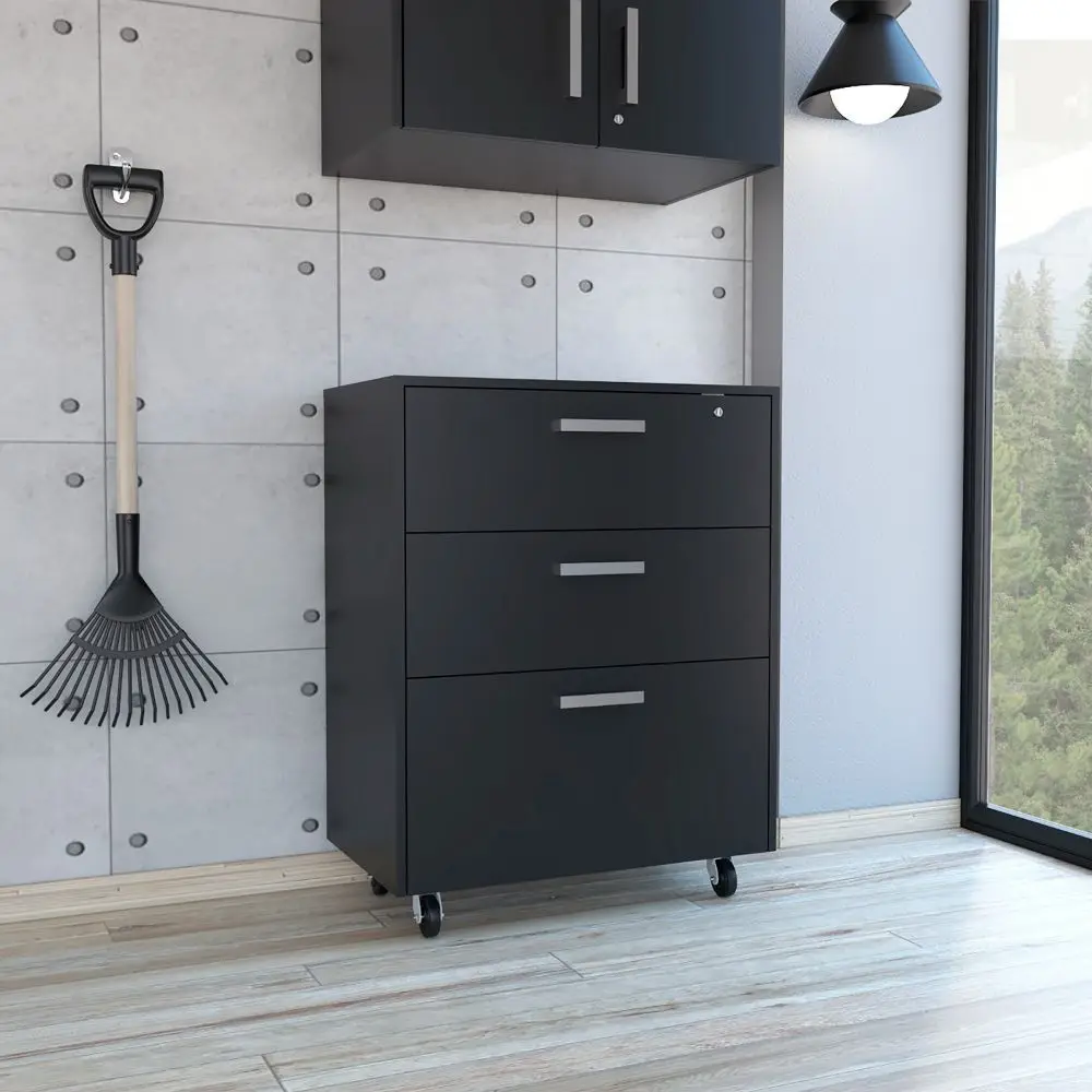 

Прямоугольный сундук Medford с 3 ящиками и роликом Black Wengue