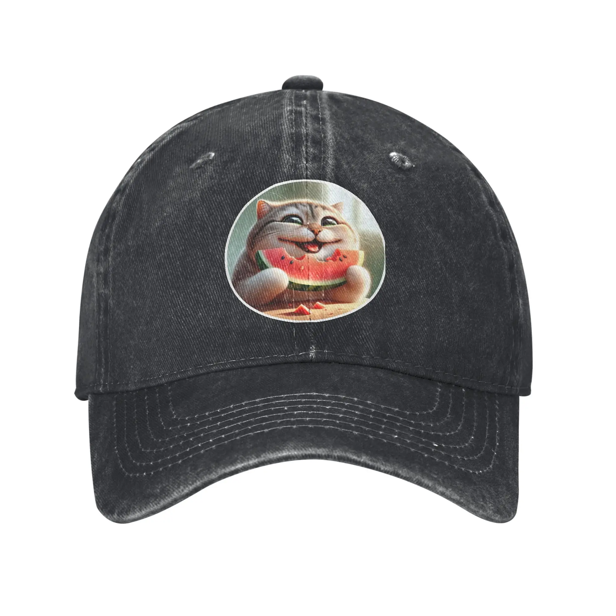

Watermelon Cat Silly Cat Casual Baseball Cap Trucker Hat Wholesale Tennis Skate Snapback Cap Female Male Stylish Baseball Caps