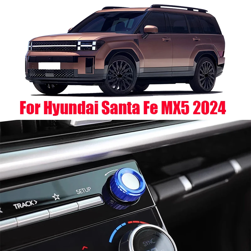 

Car dashboard central audio volume control knob ring cover interior modification part For Hyundai Santa Fe MX5 2024