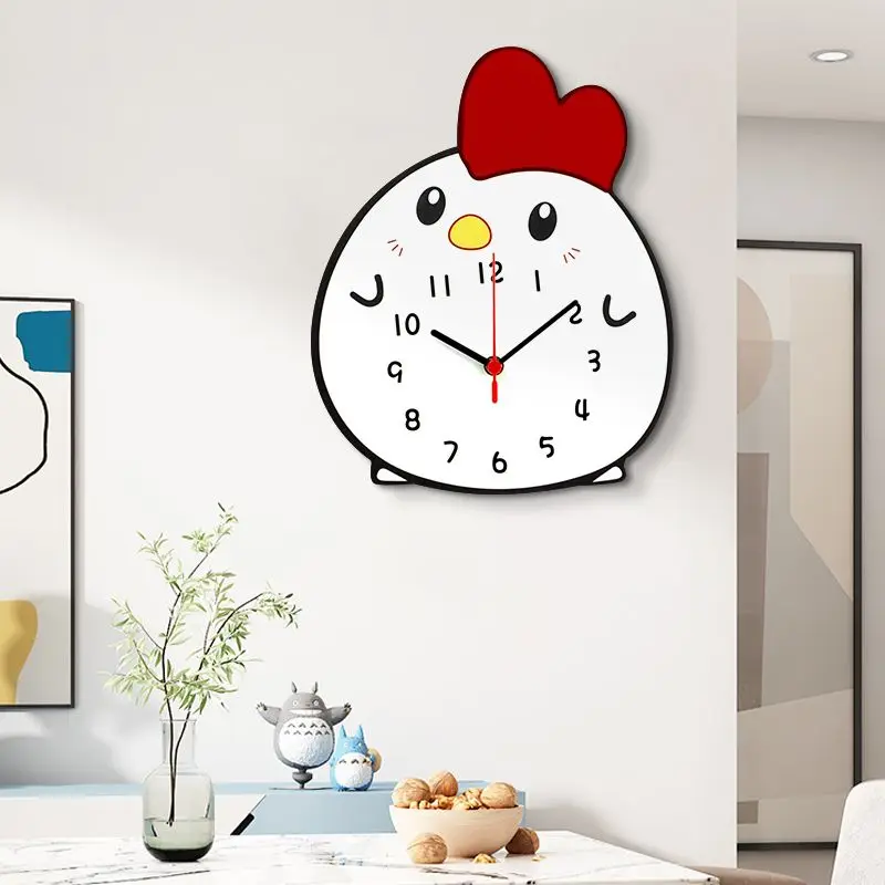 Cartoon Chick Hanging Wall Clock, Silent Watch, Cute, Decoration for Home, Living Room, Bedroom, Children's Room Decor