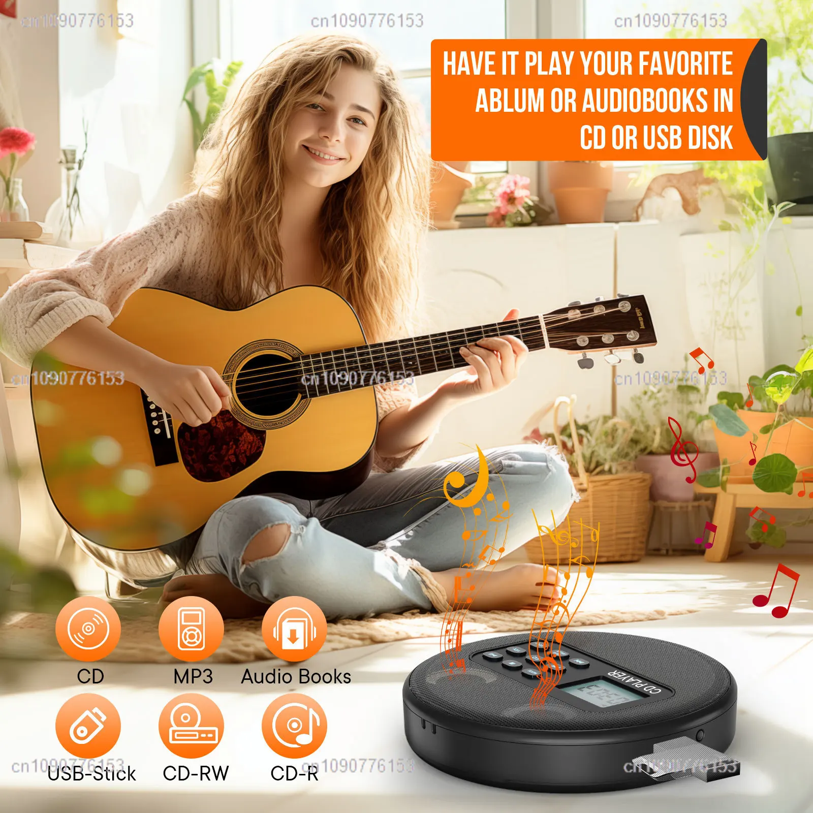 Portable Cd Player Mp3 Music Disc Album Cd Player - Export Cd Walkman with Dual Speakers