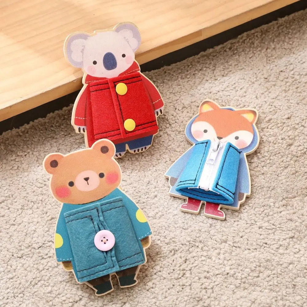 Одежда для детей, игрушка Монтессори, пуговица на молнии, доска для занятий животными, упражнения для рук, координация рук и глаз, игрушка для мелкой моторики